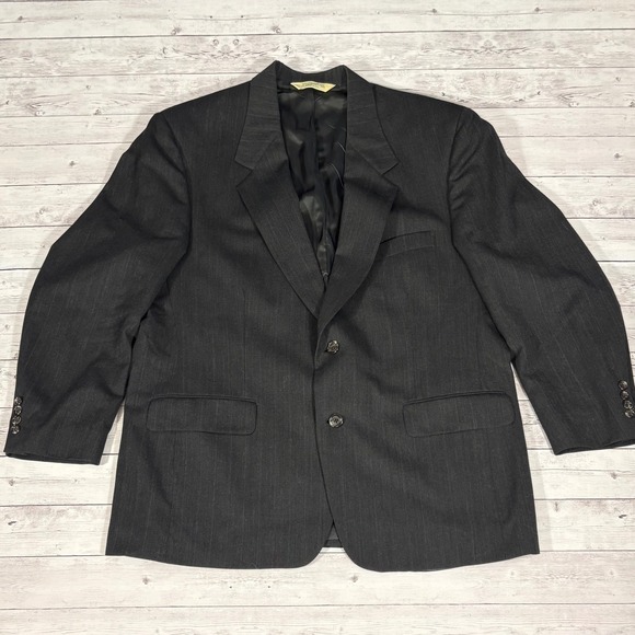 Evan Picone Gray Pinstripe Wool Blazer Sport Coat Suit Jacket Mens - Picture 1 of 15